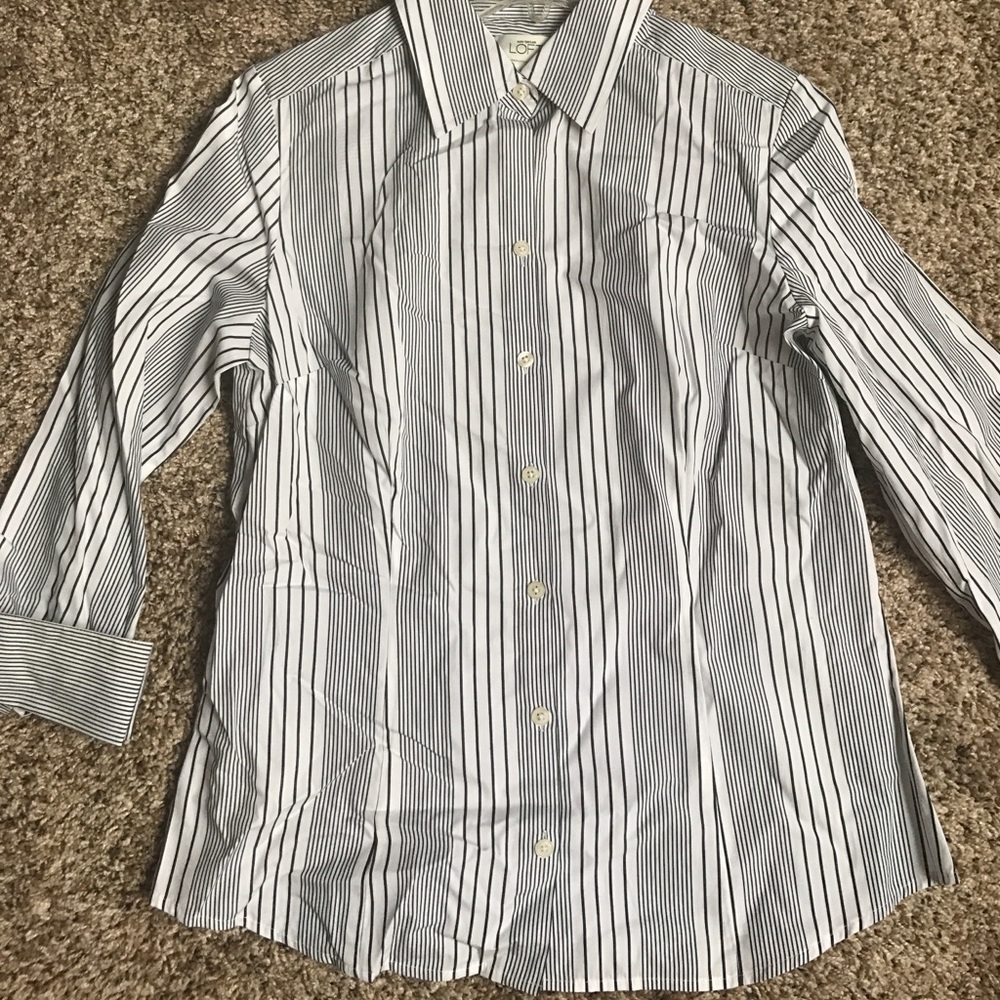 LOFT 3/4 Length Button Up Dress Shirt