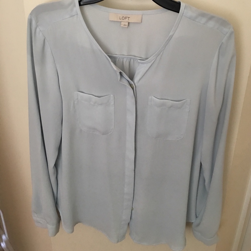 Loft powder blue blouse
