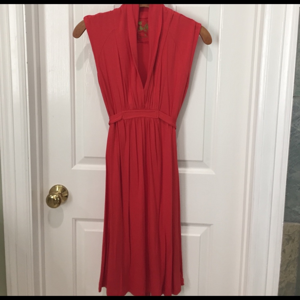 Never Worn - Sleeveless, Red, Green Dragon Dress