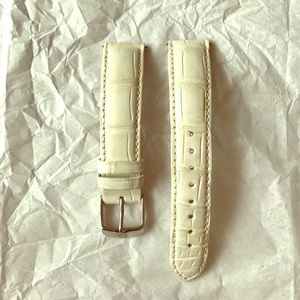 Michele 18 mm authentic cream alligator strap