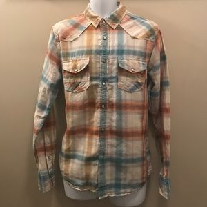 Guess Plaid Print Long Sleeve