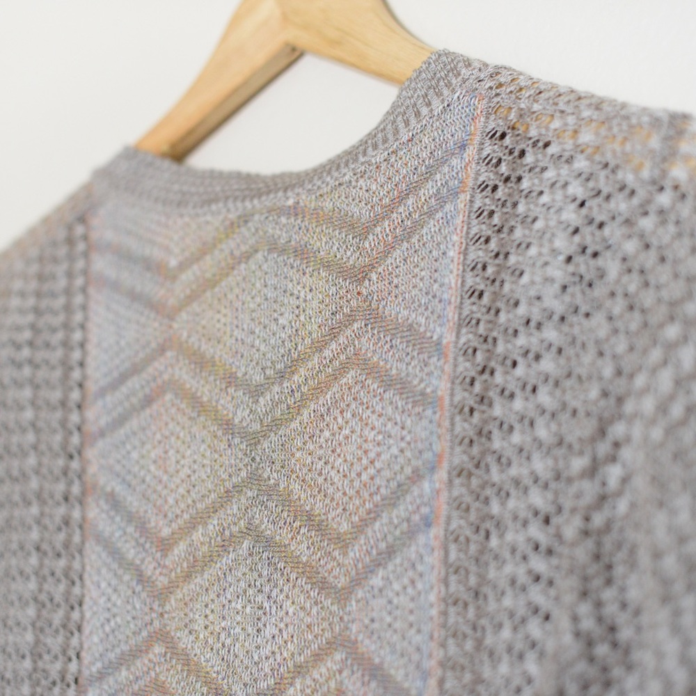 Long sheer tan cardigan with 🌈 thread detail NWT - Picture 4 of 5