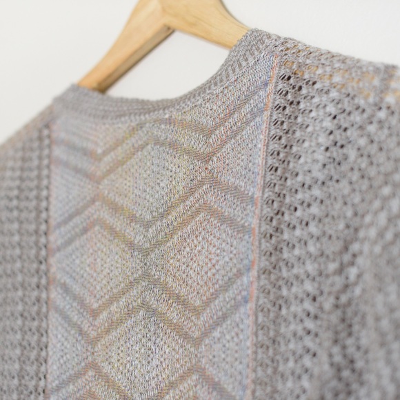 Long sheer tan cardigan with 🌈 thread detail NWT - Picture 4 of 5