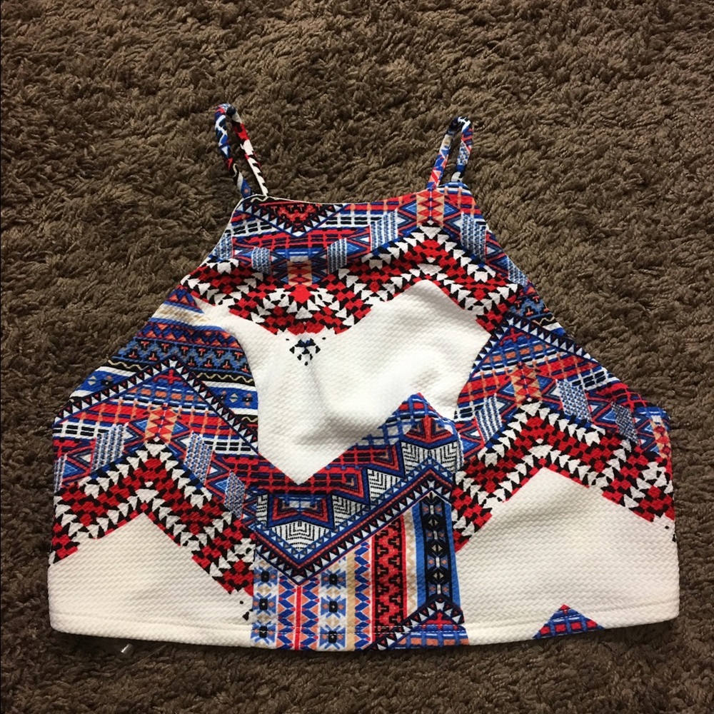 Red white & blue crop top