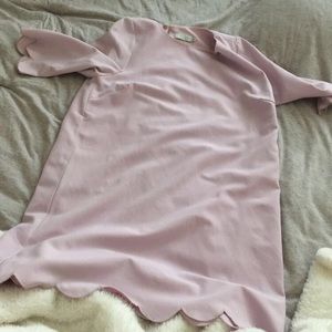 Tobi pastel purple scalloped shift dress