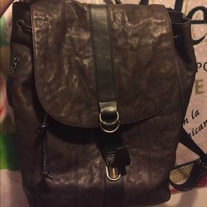 Brown & Black Leather John Varvatos BackPack