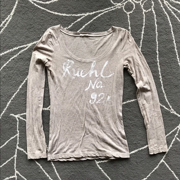 Ruehl No.925 Tops - Ruehl No 925 beige long sleeve tee - DISCONTINUED!
