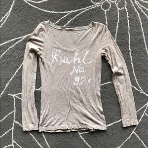 Ruehl No 925 beige long sleeve tee - DISCONTINUED!