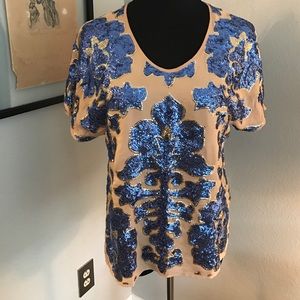 Blue and tan sequin top Nieman Marcus for target