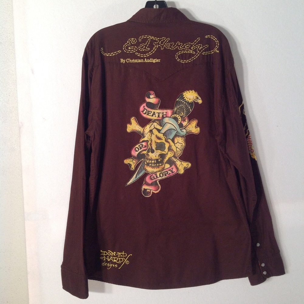 Ed Hardy Death or Glory Country Western Shirt