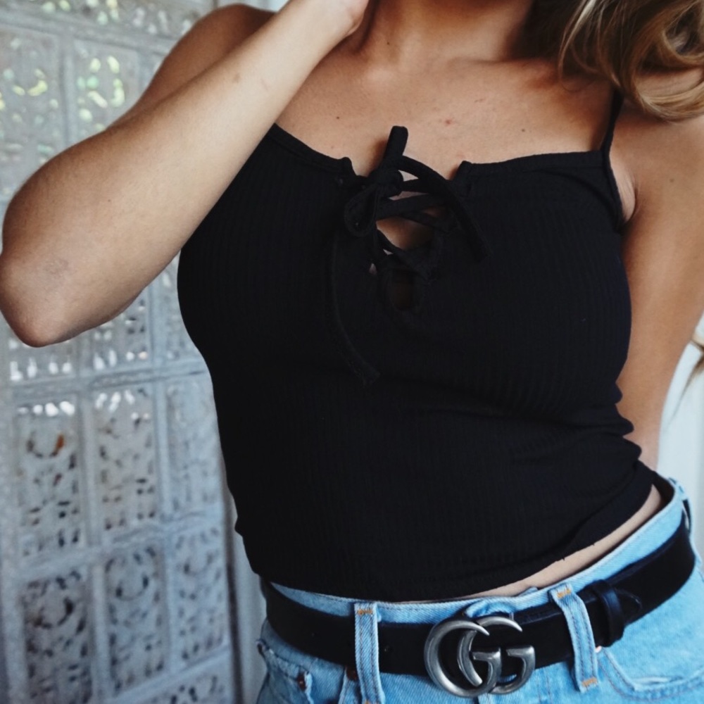•LAST ONE//Soho Fitted Tie Up Crop Top• - Picture 5 of 8