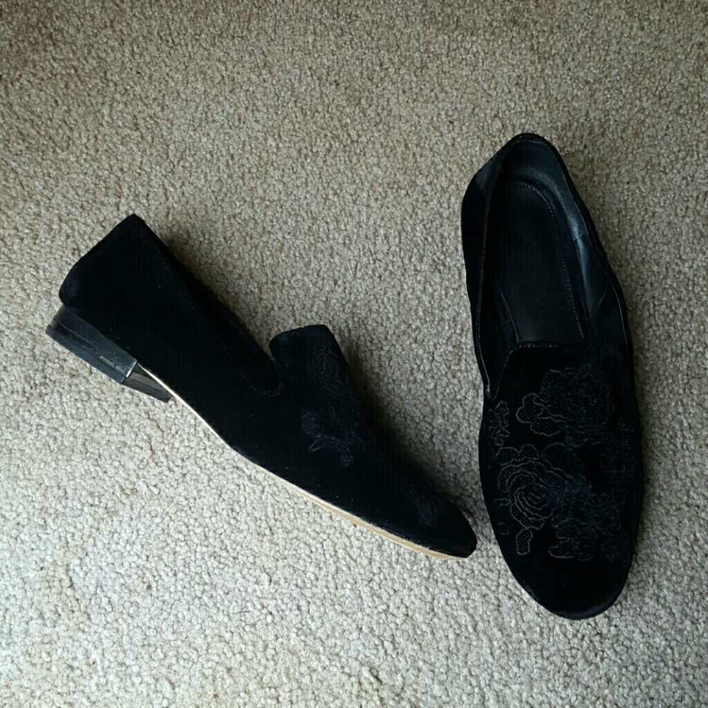 *SOLD* Michael Kors Black Velvet Loafers