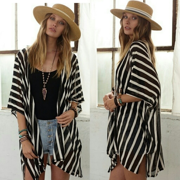 RESTOCKED Kimono wrap or Beach Cover with armholes - Picture 2 of 6