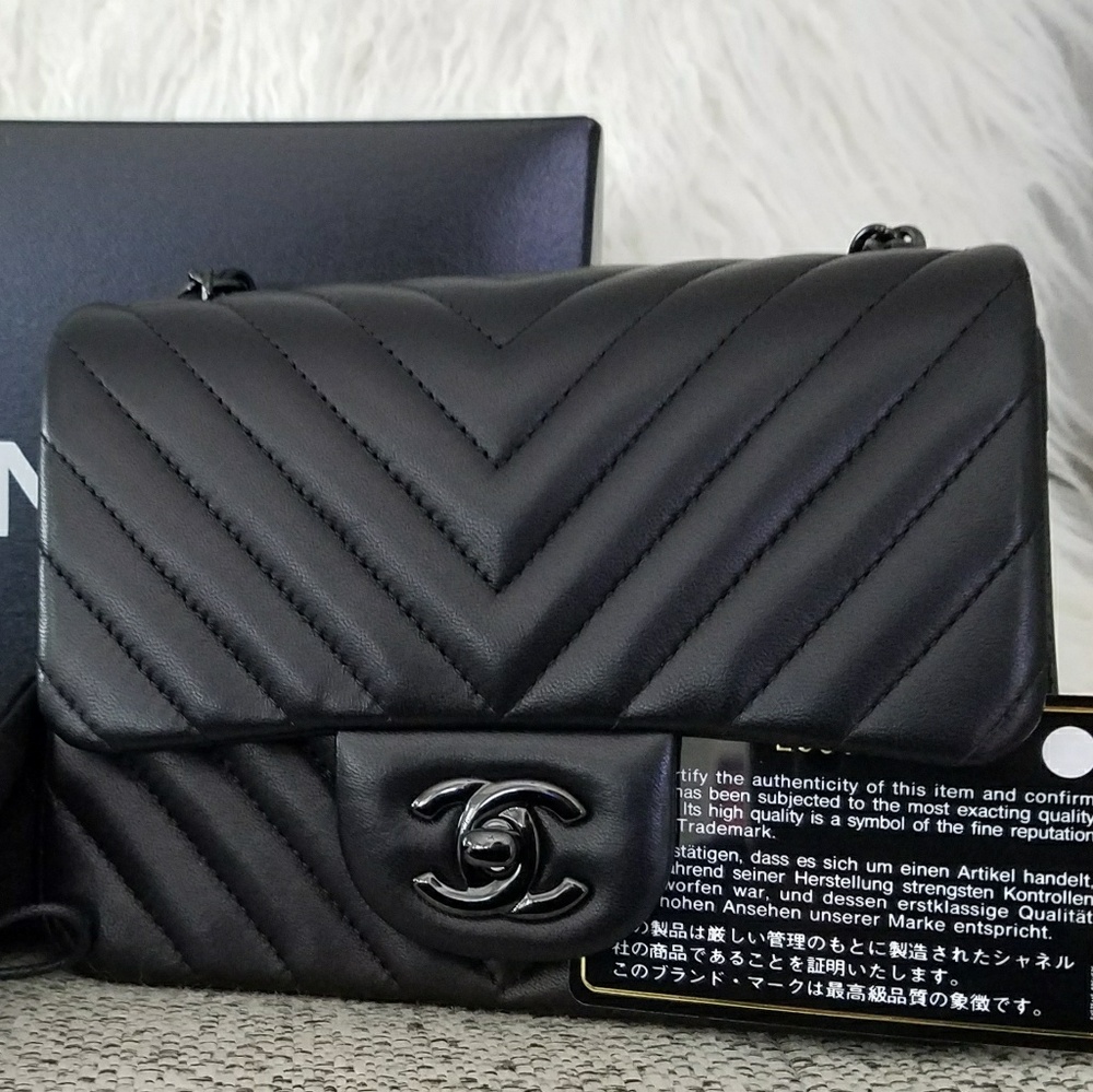 Chanel Chevron Mini Square So Black - Picture 4 of 4