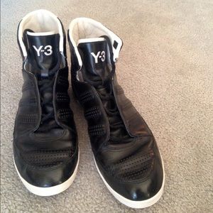 Y-3 Yohji Yamamoto Black Leather Sneakers