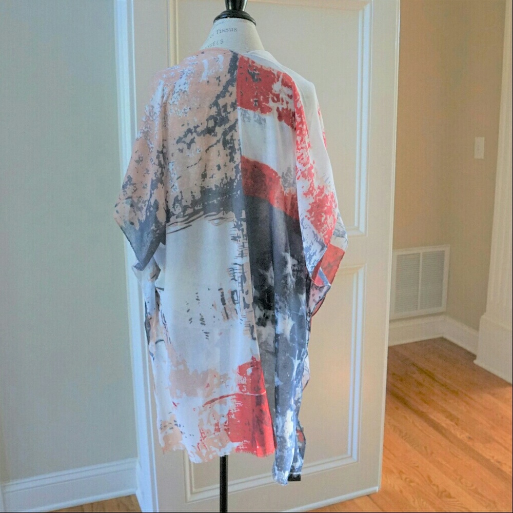 American flag Kimono wrap or Beach Cover new - Picture 5 of 8