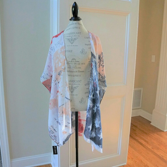 American flag Kimono wrap or Beach Cover new - Picture 4 of 8