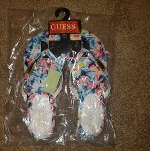 Brand new floral guess flip flops