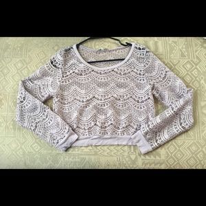 Lilac long sleeve crop top