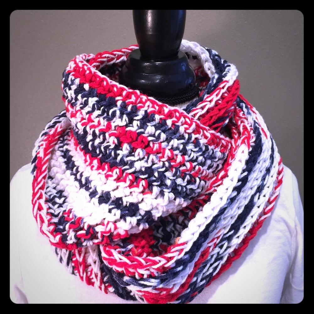 Handmade crochet infinity scarf