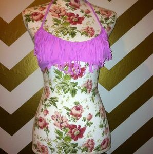 Victoria secret purple fringe swim top