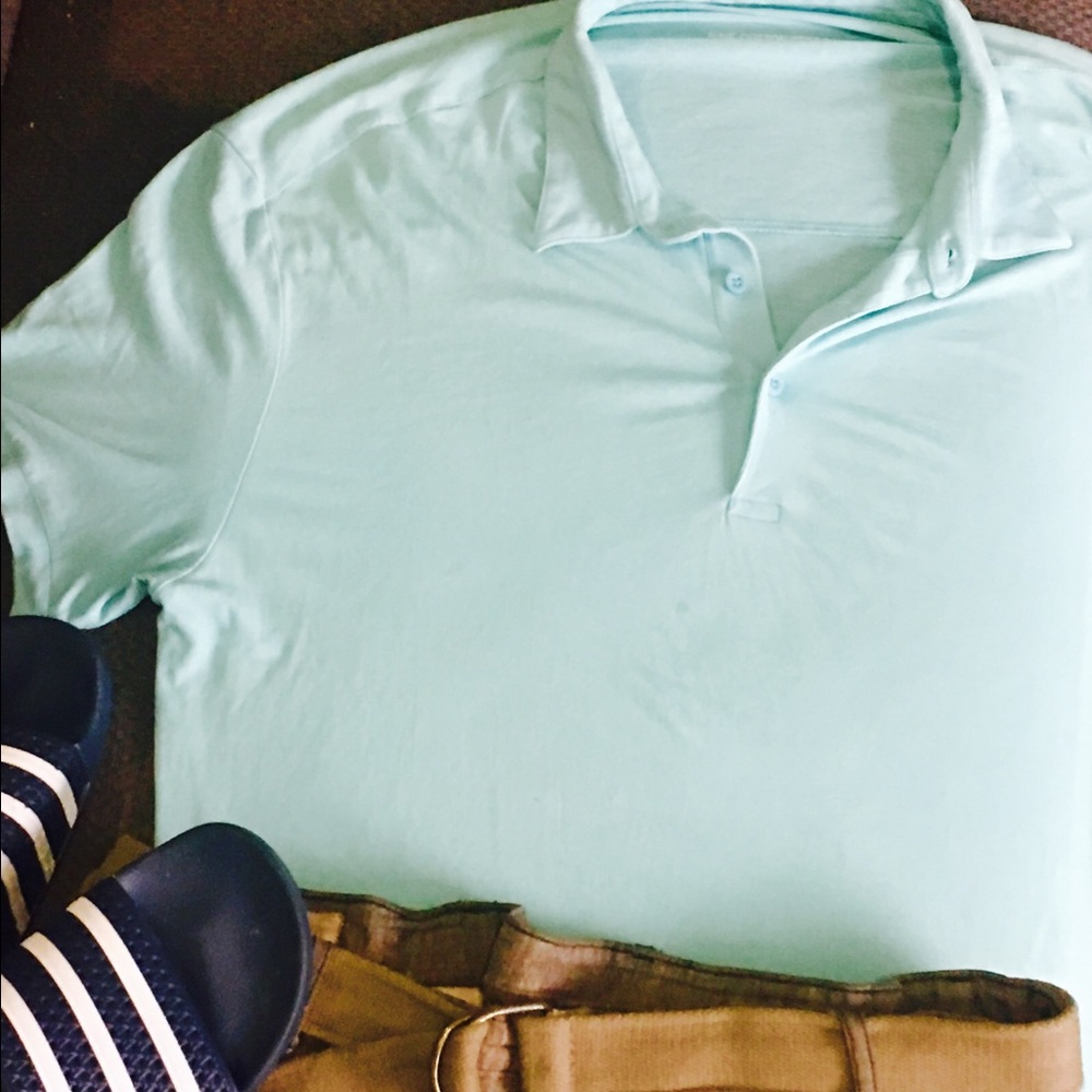 Baby blue men's XL button up polo