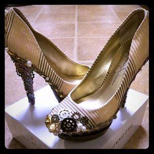 Custom detailed Steampunk Pumps Jessica Simpson