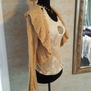 M brand Crochet Crop Cardigan with Bell Sleeves