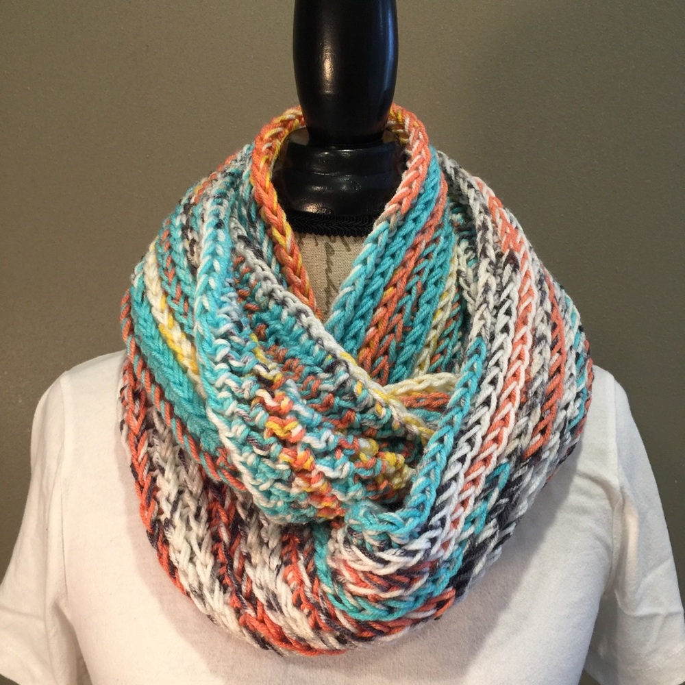 Handmade crochet infinity scarf