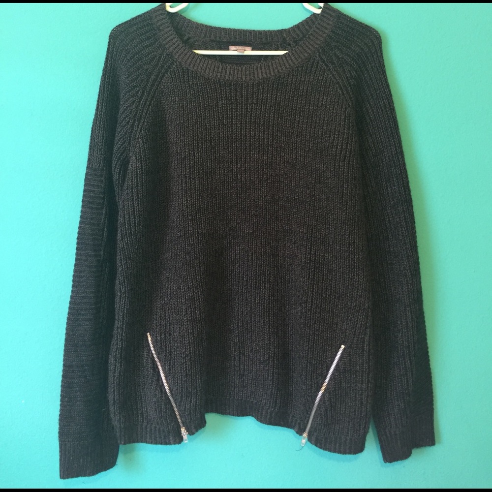 Zipper detail grey sweater