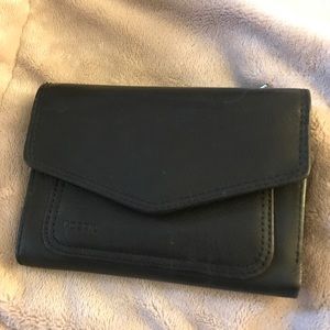 Black Fossil Tri-fold Wallet