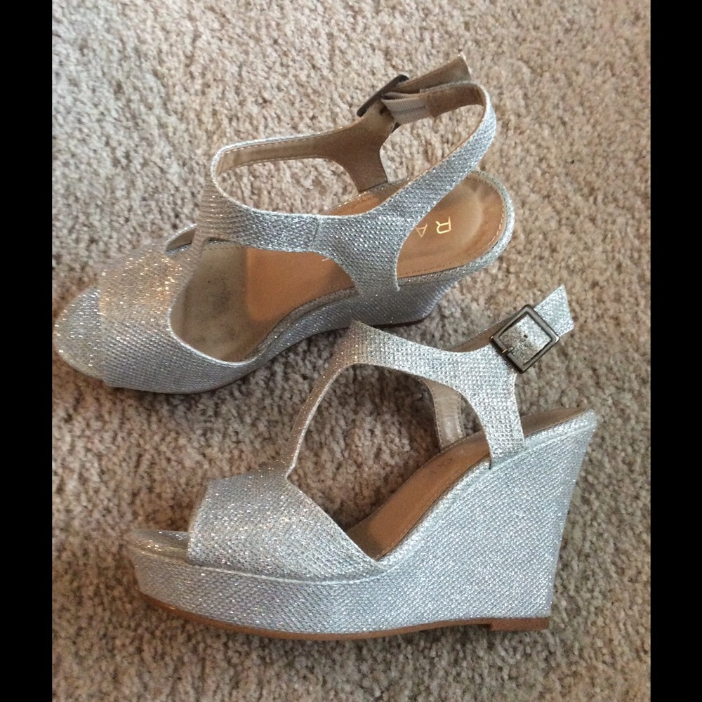 Silver Platform Sandals by Rampage ON SALE