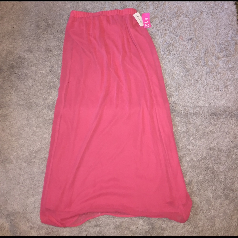 Pink maxi skirt