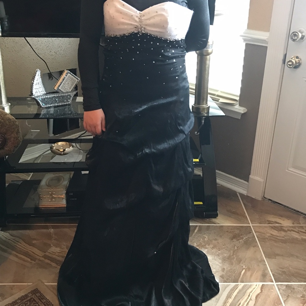 Beautiful beaded black prom dress worn once