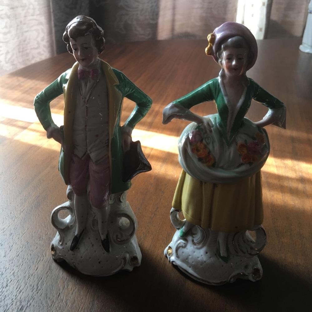 Antique couple figurines
