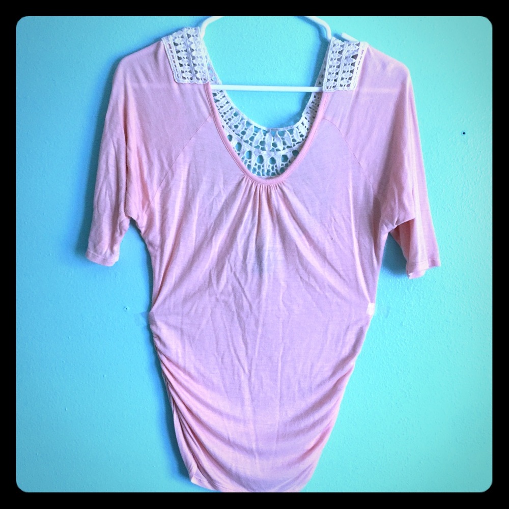 Crochet quarter sleeve top.