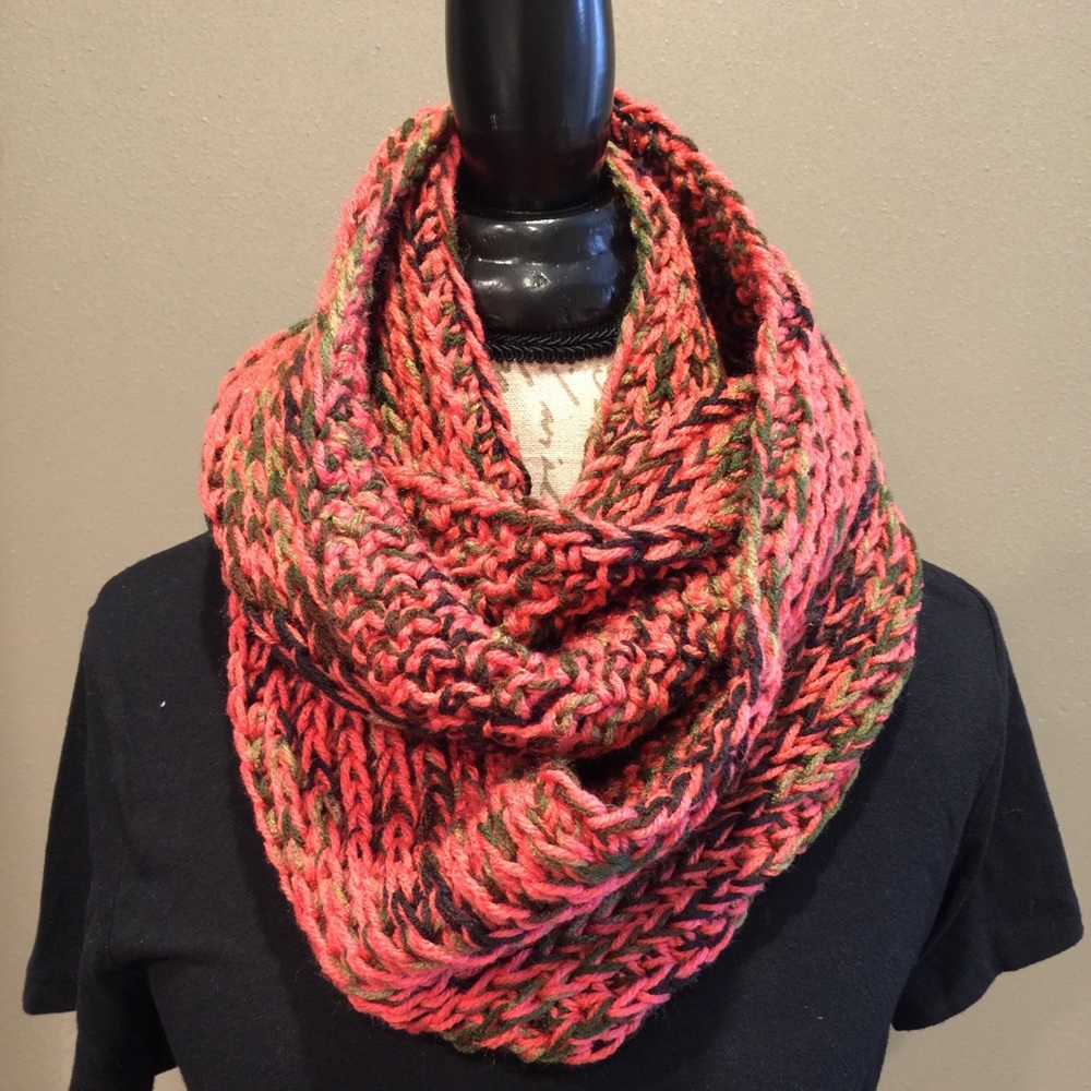 Handmade crochet infinity scarf