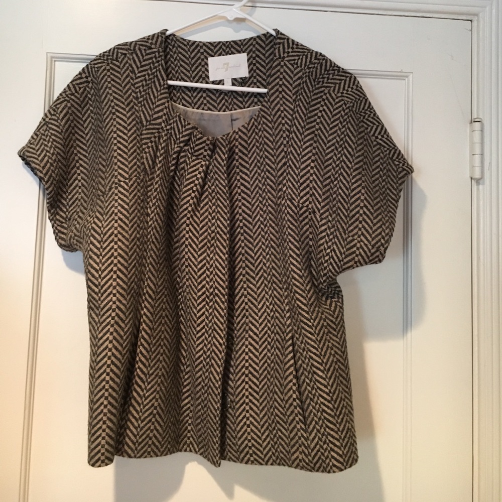 7 for all Mankind wool short sleeved coat/cape