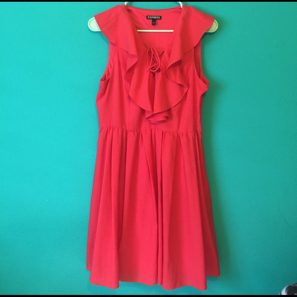 Express Coral Sleeveless Dress