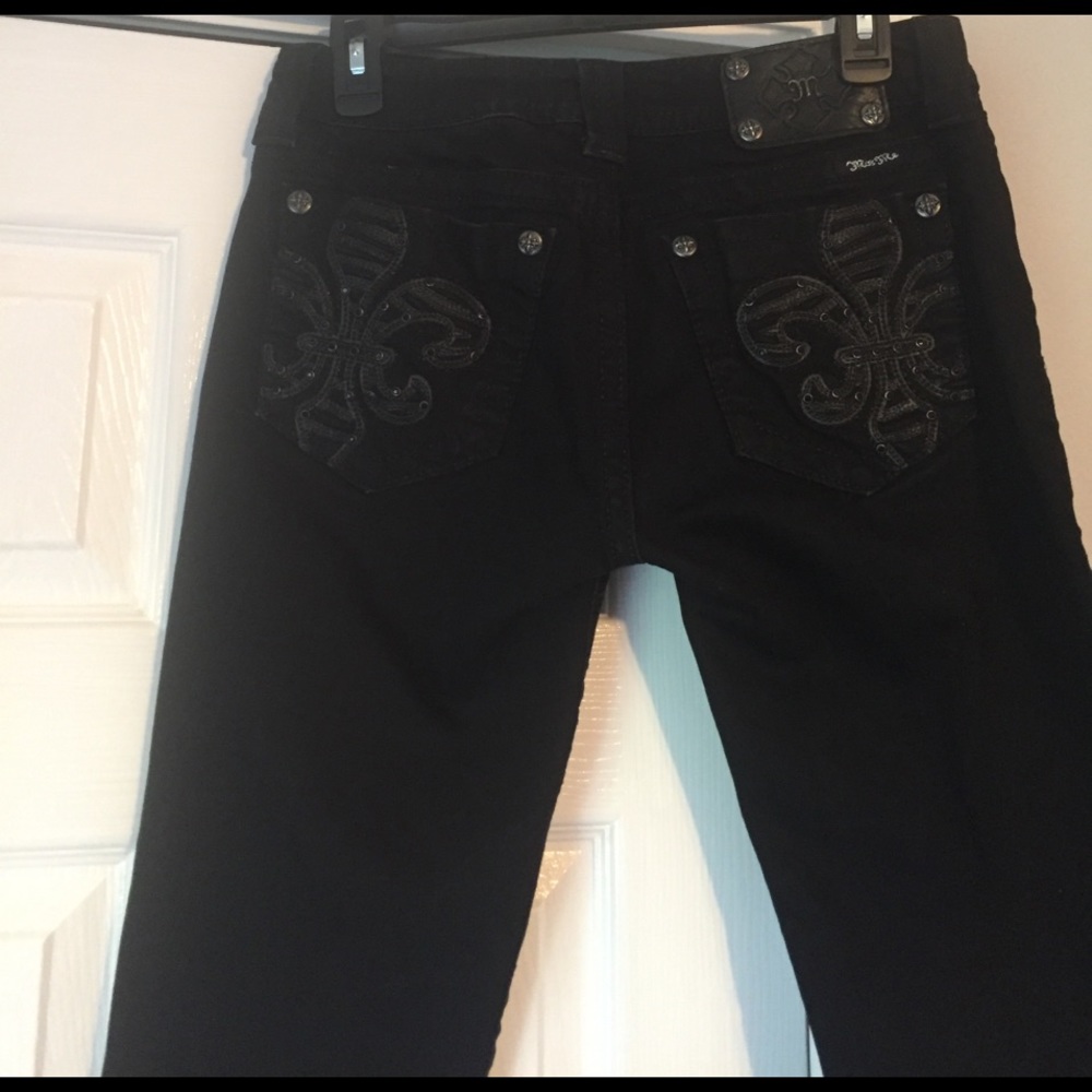 Miss Me Black skinny jeans worn twice