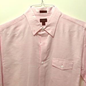 J. Crew Pink Linen Slim Fit Shirt