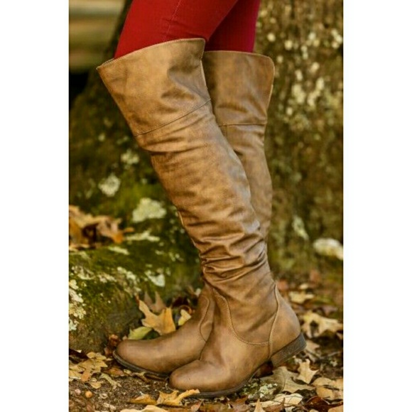 Taupe Over-The-Knee Boots - Picture 7 of 7