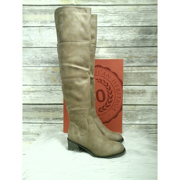 Taupe Over-The-Knee Boots - Picture 4 of 7