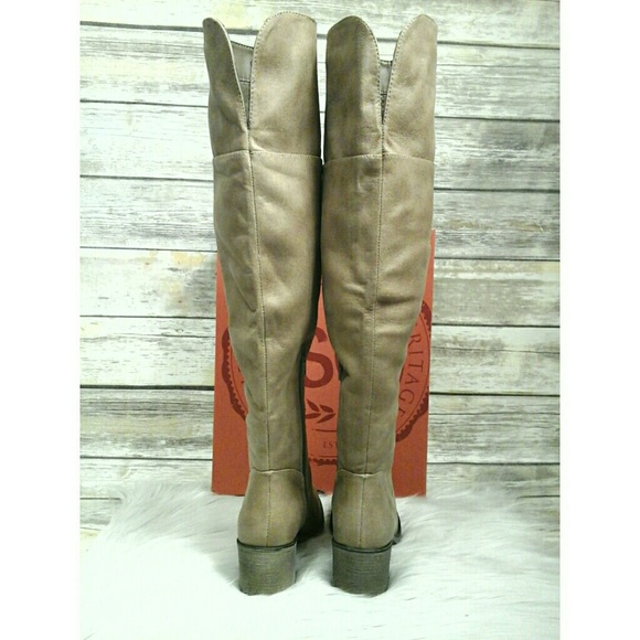 Taupe Over-The-Knee Boots - Picture 5 of 7