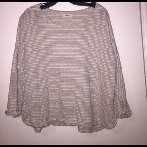 Madewell Striped Hemp/Cotton Slouchy Shirt - Sz L