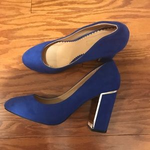 Cobalt Blue Dune London Block Heel Pumps