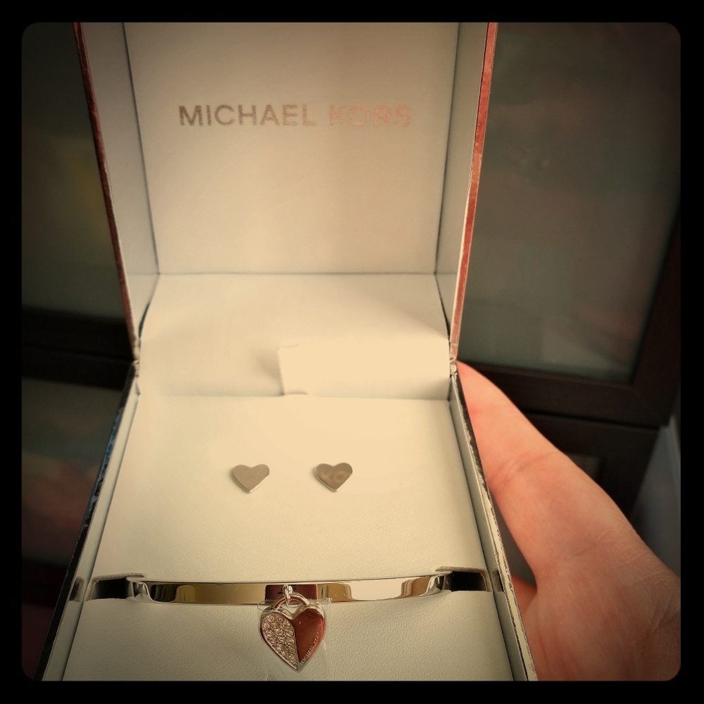 Michael Kors earrings and bracelet set