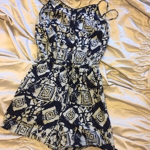 White and blue romper