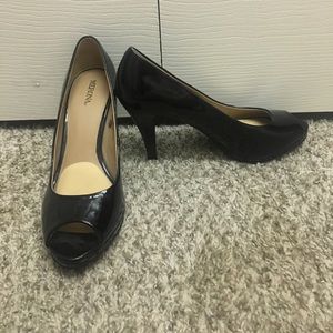 Black open toes heels