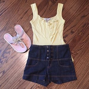 High waisted jean shorts